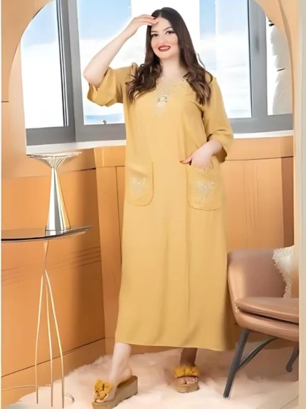 Gandoura Femme Maroc Orange clair