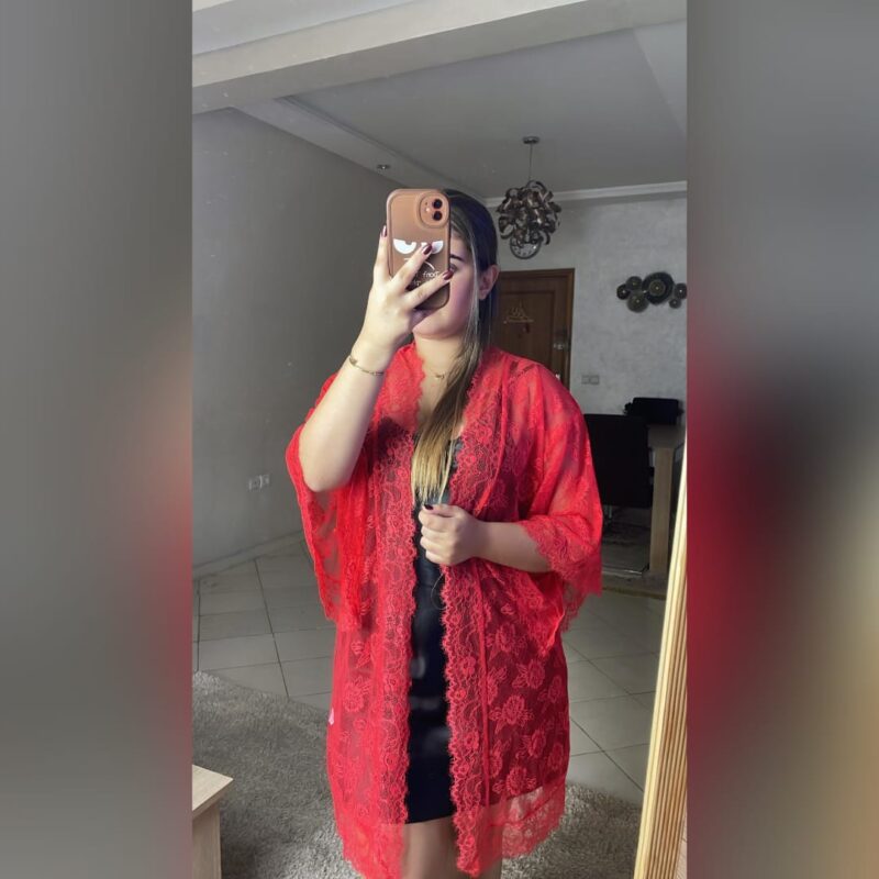 Chemise de Nuit Femme Romantique Rouge | 3 Pièces | très chic