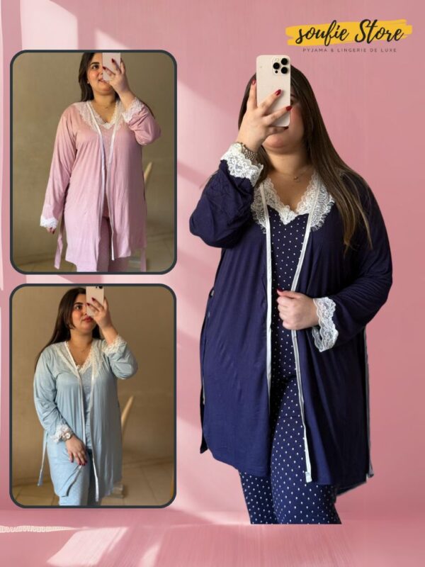 Pyjama Femme 3 Pièces en Coton Léger – Confort et Élégance pour Vos Nuits d’Été